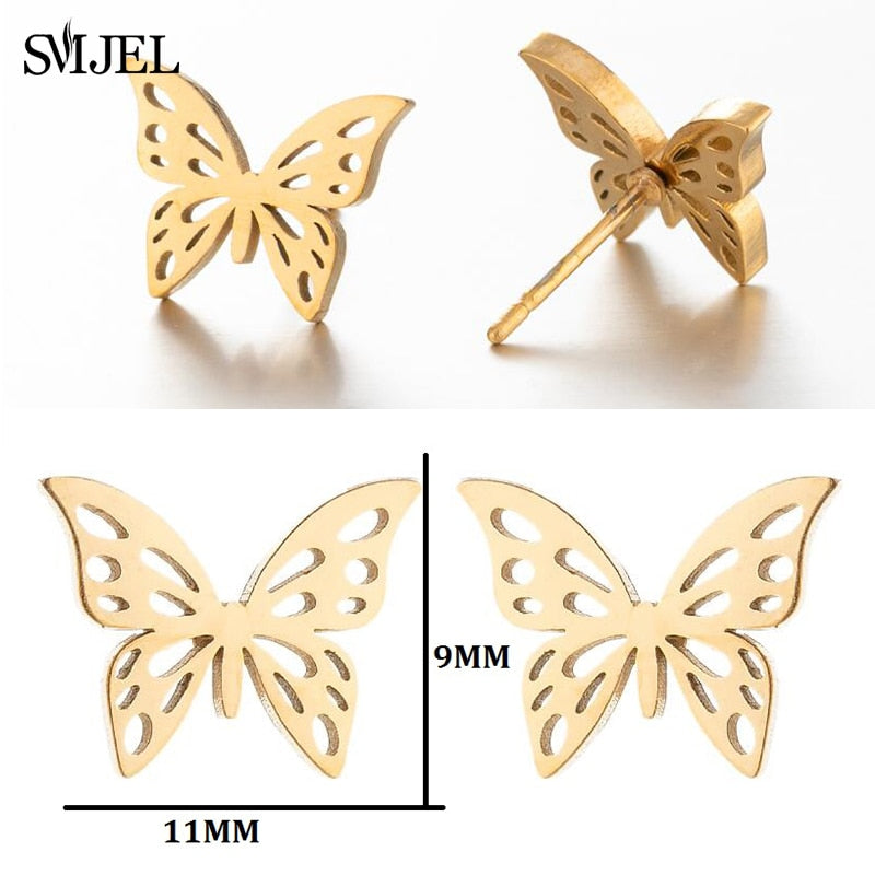 Women's Retro and Trendy Style Stud Butterfly Ear Piercing