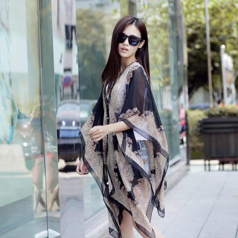 Women's Trendy Printed Poncho Scarfs