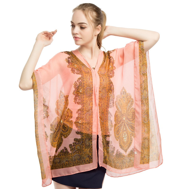 Women's Trendy Printed Poncho Scarfs