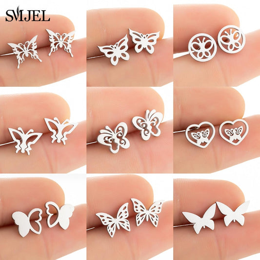 Women's Retro and Trendy Style Stud Butterfly Ear Piercing