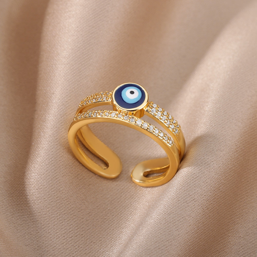 Women's Trendy Turkish Style Evil Eye Rings
