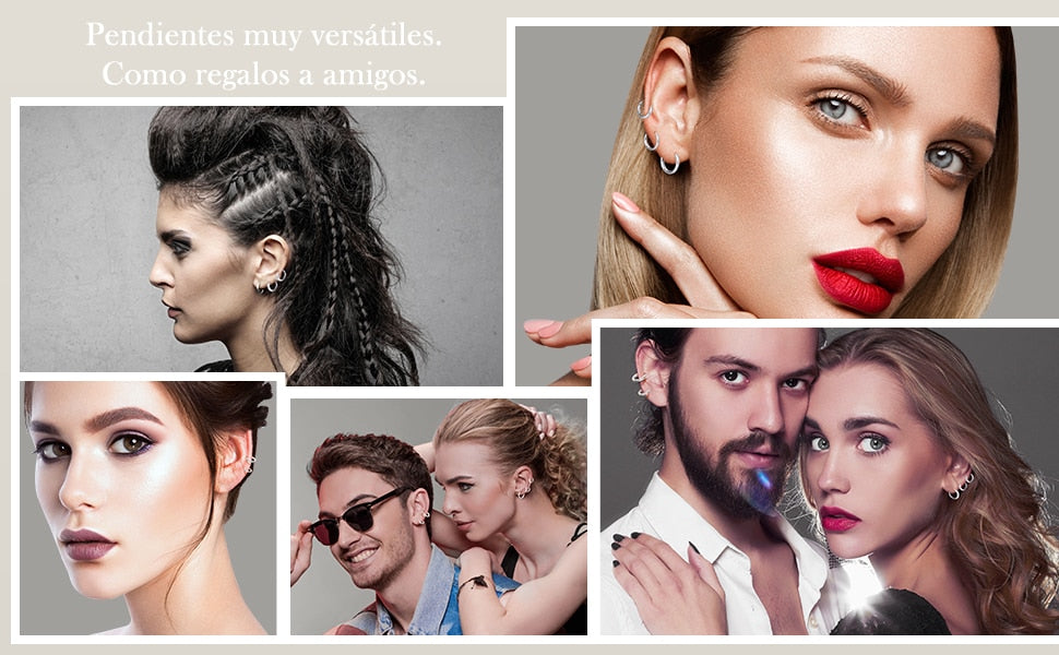 ( New) Women's Vintage Style Hoop Ear Piercing Jewelry